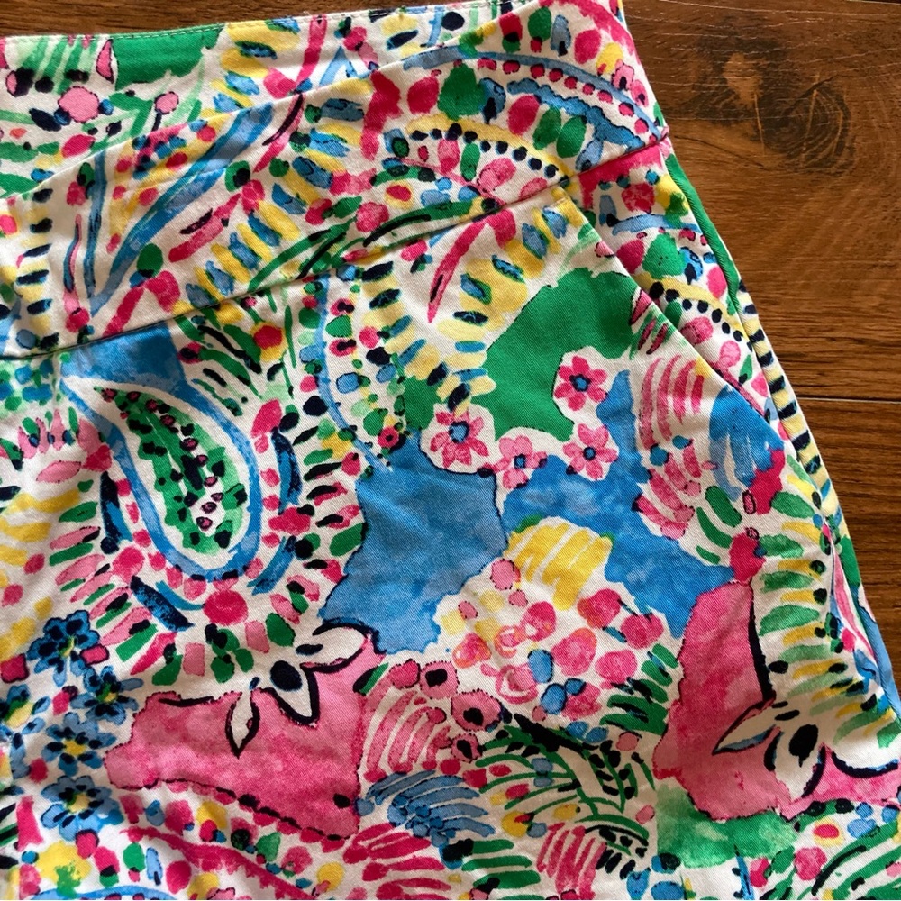 Crown & Ivy Shorts Size 10 scalloped hem Women’s Pink Blue Casual Summer Beach - Picture 3 of 8